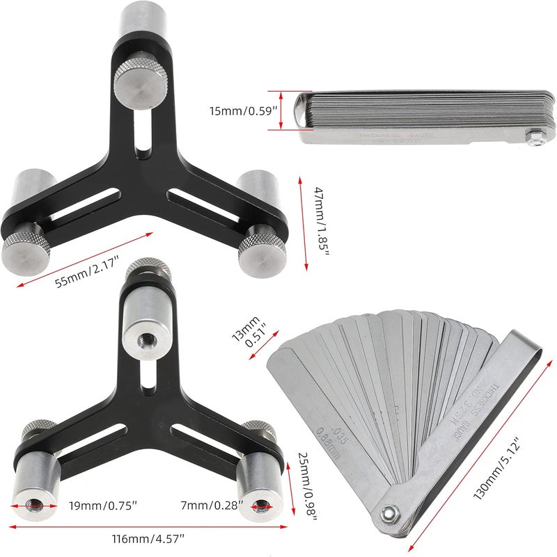 TUELETFU Piston Ring Squaring Tool for 2.000 to 5.000 End Gap with 32 Blades Feeler Gauge Gap Measuring Tool - Image 2